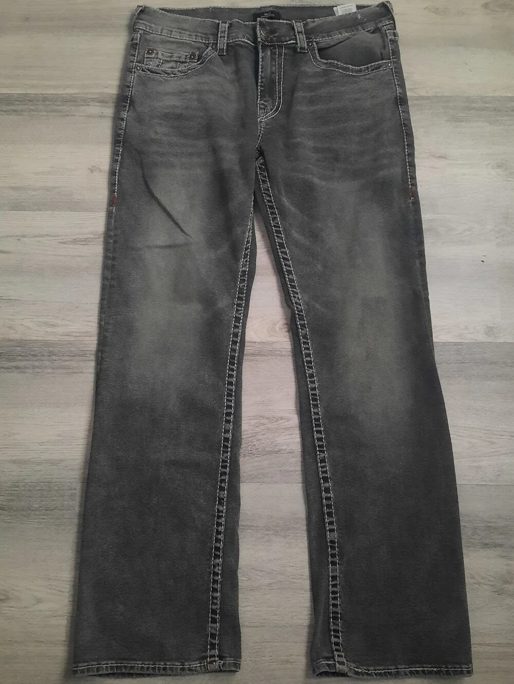 True Religion Billy Big T Embroidered Pocket Bootcut Jeans